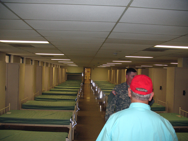 Reunion Photos - Danny "Cowboy" Fort
Modern-day basic training barracks.  Note that there is no "stacking" of the bunk beds.
