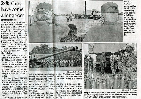 News Coverage - Historic 2/9th Reunion
Local news coverage - page 2.
