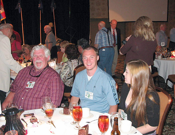 Banquet
Springer & son.  FO Gary Dean Springer arranged to have his son Scott and girlfriend Courtney attend the Banquet Finale of the reunion.
