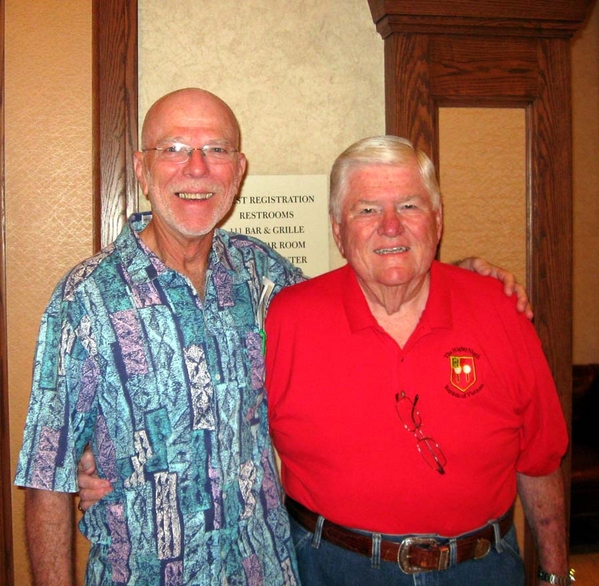 New and Old
John "Moon" Mullins, left, was a member of Maj Jerry Orr's TOC back in '68.  It's Moon's first trip to a 35th Inf Regt reunion.
