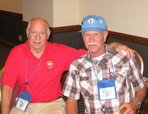 TRIFECTA!!
TRIFECTA - Part II: FO Lt Don Keith is seated next to Sgt John "Doc" Brown.  Sgt Brown helped Don load a wounded Cpt Nealon on to a MedEvac chopper along with Sp4 Stephen Peck (KIA) who was mortally wounded in a firefight on 6 March 1967.
