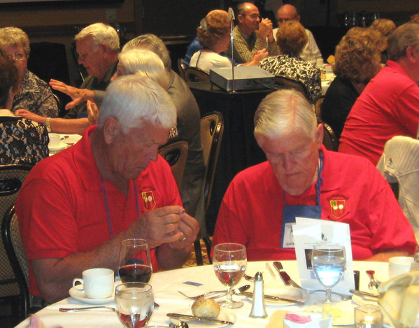Do I have a winner?
Ed Thomas and Jerry Orr check their tickets to see if they won any prizes.  They didn't.
