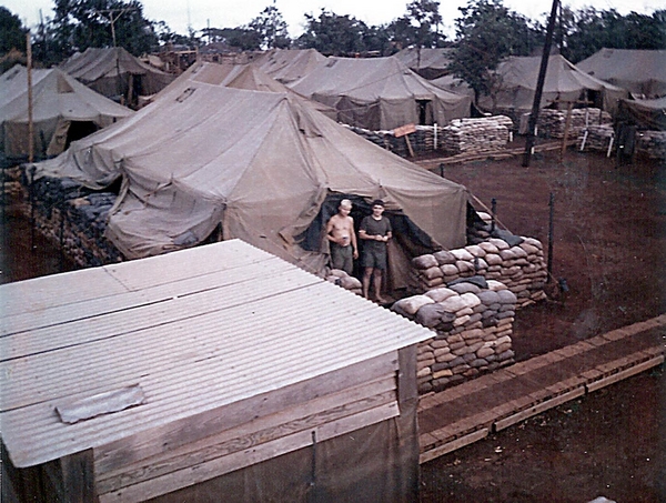 Sgt Smith and Sgt Stewart
Standing among the tents of the 2/9th Oasis compound.

