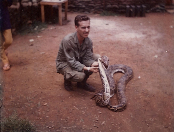 Python, but not Monty's
Sp4 Roy Ellsworth holds the working end of a dead python.
