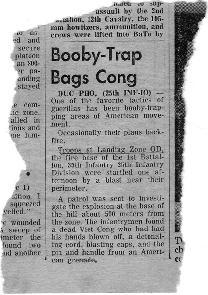 The Bronco Bugle
A great coincidence...Lt Don Keith asked me if I remembered this incident.  Not only did I remember it, I kept a clipping from the "Bronco Bugle"
