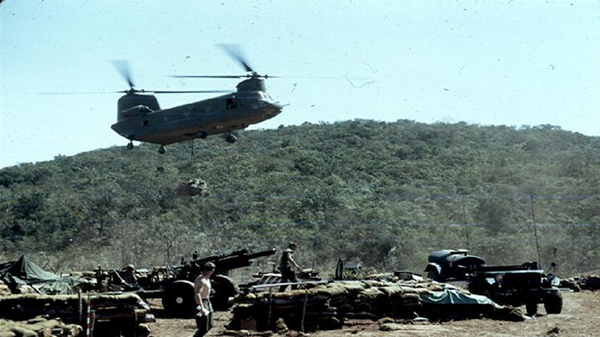 LZ OD
The Chinook pilots did a magnificent job in setting down supplies.   The tough part was "unhooking the doughnut".
