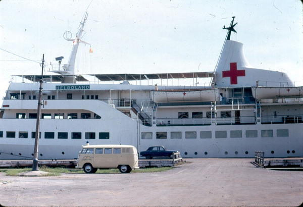 Streets of Saigon
The German hospital ship, "The Helgoland", is docked at the port of Saigon.  It's mission was humanitarian.
