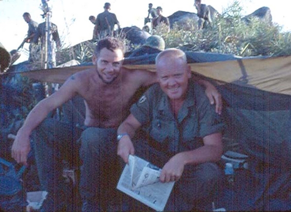 Lt Keith with Sgt "Big Mac" McCready, 4.2mm mortar platoon, B/1/35.
