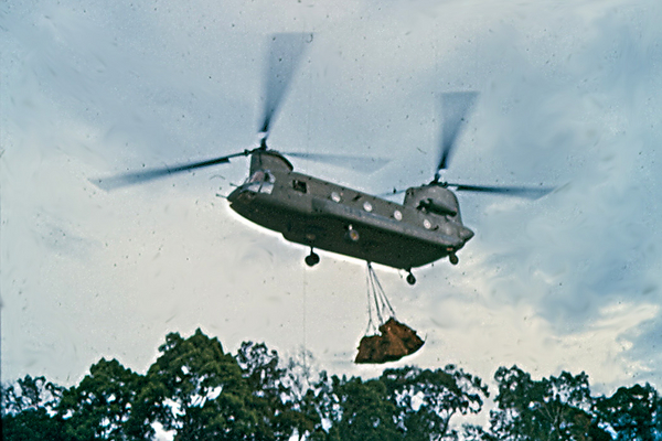 Chinook
Up, up and away.  Chinook removes spent casings.
