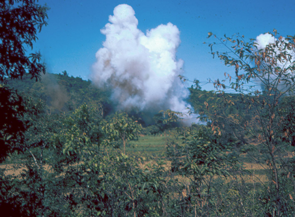 Arty Strike
Smoke rising from artillery strike.
