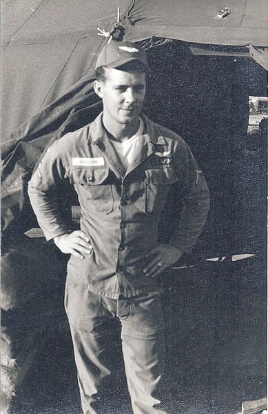 PFC Emory Saylor
This is Emory G Saylor. He was in B Btry. This photo was taken while we were on shotgun X  early Jun 65. Sgt Robert Gibson was with us, also in  B Btry and Sgt Bacon, "A" Btry was there too. Gibson and Bacon were on the slicks, Emory and I were on gunships. 

