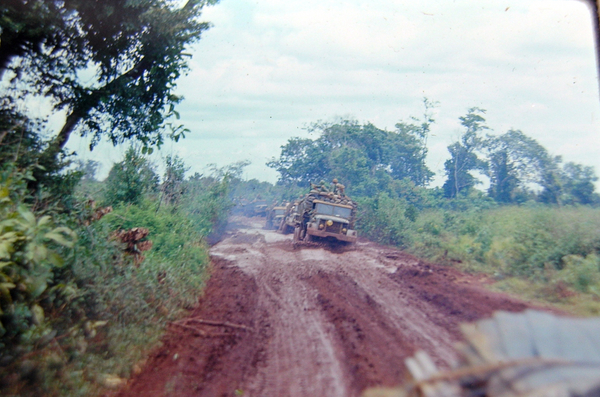 Our Arrival
A bulldozer leads the way straight through the jungle.
