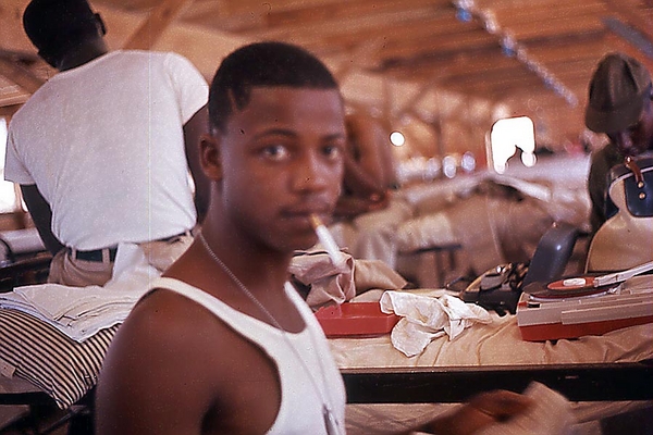 Going Home
Raymond T. Pearson looks forward to going home.  Photo taken inside the barracks at Cam Ranh Bay.
