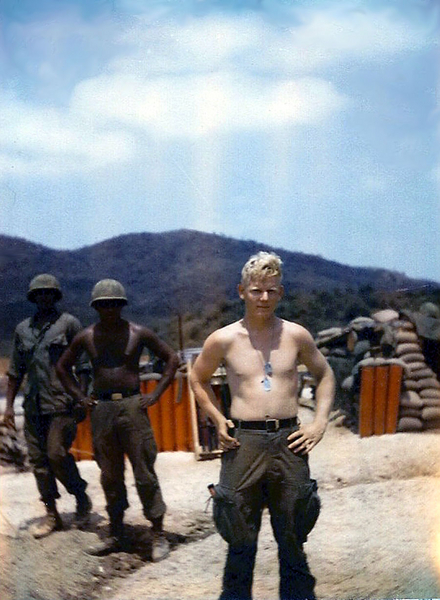 "I'm ready to go home!"
LZ Uplift, 22Mar67. Back of photo states: "Glad not much time left---be home soon".....love, Johnny"
