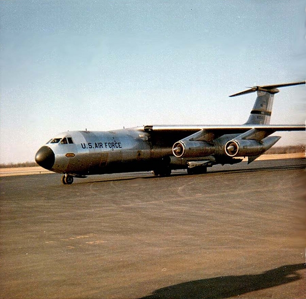 C-141 Starlifter
Got violently ill one night and went into a coma at Qui Nhon.  This beautiful bird evacuated me to the Phillipines.  On the flight, I saw a guy on a stretcher suspended on the next tier up.  When his sheet fell off, I saw that he had lost both legs and left arm.  I was partially paralyzed at the time and didn't know if I was going to live, but I remember thinking how lucky I was compared to him.  I often wonder what happened to this brave soldier.
