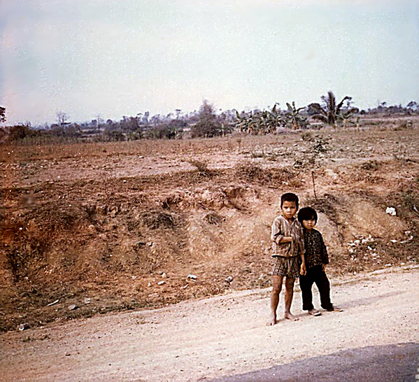 The Children of War
One of the saddest things I  recall is seeing orphaned children along the roads as we caravaned. This boy and girl were sister and brother and said they had no parents (killed by the VC). They were  huddled together as if all they had in the world was each other. It was heartbreaking, but we couldn't take them with us. We weren't even supposed to stop in most places...

