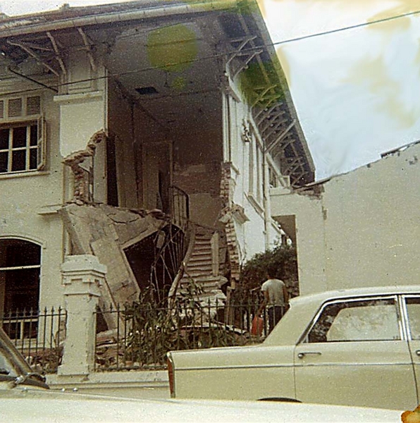 Here is what kind of damage a communist 122mm rocket could do in the hands of a VC. This building in Saigon was hit during the Tet Offensive and so was I... but that's another story.

