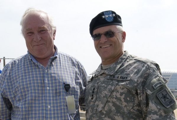 "Modern Day" Ray
Here Ray poses with GEN Casey on the day of his retirement, receiving a "coin" in recognition.  Congrats, Ray!

Webmaster's Note: Our brother Ray Delano passed away in May, 2020.

