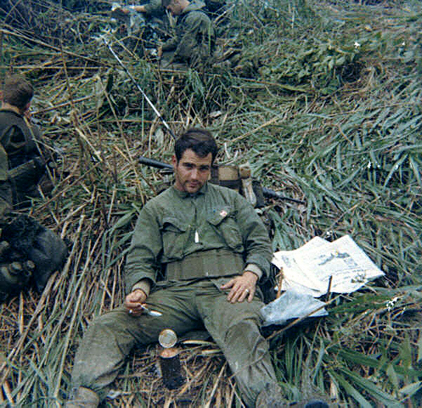 "Got any Tabasco?"
Typical C-ration "meal-in-the-field".  Sp4 Rick Ericksen here..."should I really eat this stuff or just give it to the VC?"
