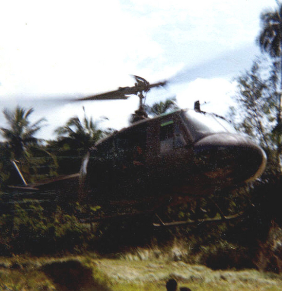 Supplies arriving
Close up shot of the Huey "slick".   You can't survive in the jungle without resupply.
