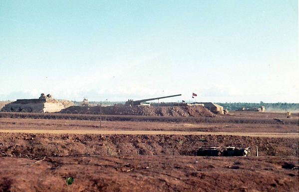Big Shooter
February, 1969, LZ Oasis.  The 175mm gun can easily be seen in the distance.
