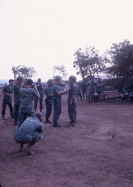Award Time
Medal being given at standown at LZ Oasis, March 1969.
