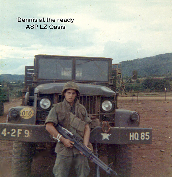 Bigger vehicle, bigger protection
Dennis Couch "at the ready", ASP, LZ Oasis.
