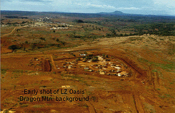 LZ Oasis
LZ Oasis, circa 1966-67.  "Dragon Mountain" can be seen in the background.
