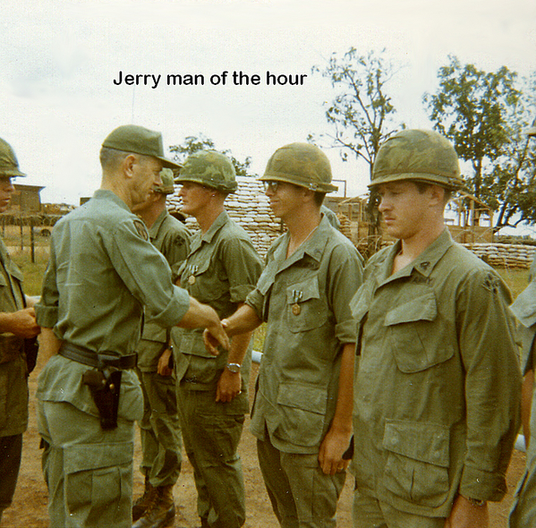 The Medalist
Sp4 Jerry Genson receives his medal at the 1/35th HQ at LZ Oasis.
