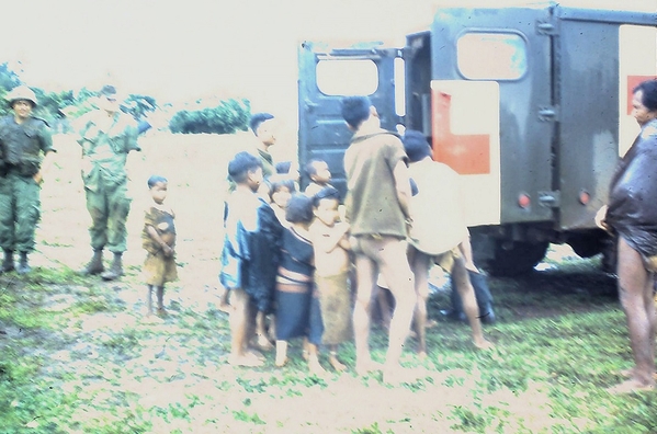 US providing medical care
In addition to food and candy, US troops had Medics (91B) available to treat the people of the villages.  Young boy (center) has no pants to wear.

The VC were acutely aware of the goodwill being established by the American troops directly aiding the villages.  Too bad the US news media didn't bother to report it.

