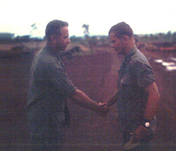 Sent to me by others
Back of photo says "BC & Hillbilly".  Pictures were sent to me over the years by Tex Shelton and Jackie Catron; most were taken before I arrived at the battery.
