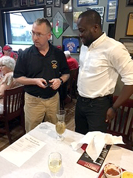 Mike's Sports Grill
LtCol Elliot Harris with Waheed Gbadimosi (Jerry Orr's roommate)
