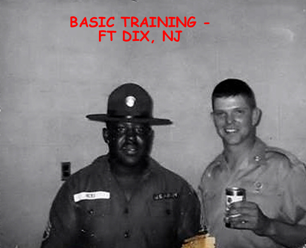 Next Stop: BCT
No fool am I!  You make friends with your Drill Sergeant if you want to survive Basic Combat Training.  Taken at Ft Dix, New Jersey.

Next stop: Nam
