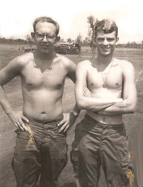 Hurdle & Medley
Sp4 James A. "Jim" Hurdle and PFC Mike Medley.  Taken right after I got to "A" Battery late May '69 at LZ St. George.

