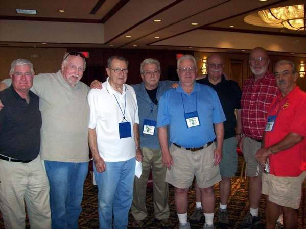 Together again
Bobby Day, Hal Bowling, UNK, UNK, David Dunn, UNK, Pete Dykstra, and 2/9th Webmaster Dennis Dauphin.
