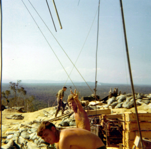 LZ Tuffy - 1970
Carl (?), a new guy from Georgia, and Denny Mrowczynski, working the sandbagging detail.
