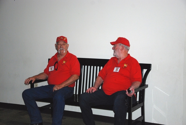 Medicine Park Museum
Long-time war buddies Danny Fort and Terry Stuber share the bench at the Museum.

Photo courtesy of William Ward
