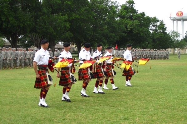 Reunion Photos - Danny Yates
At the retirement ceremony, military bagpipers participated and passed in review.
