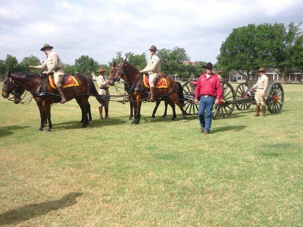 Reunion Photos - Dave Price
The reunion agenda included an invitation to a retirement ceremony on the Old Post grounds... a great historic site at Ft. Sill.  The horse-drawn caisson passes in review.
