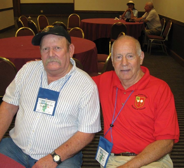 TRIFECTA!!
Trifecta - Part I:  at left is Sgt John Waldman who served as Lt Don Keith's RTO in 1967.  It was John's first visit to a 35th Inf Regt reunion.
