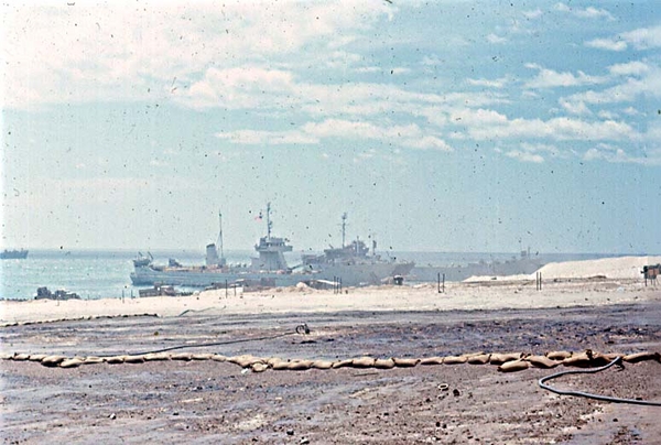 Aftermath of the July, 1967 ammo dump fire
After the great fireworks display at the ammo dump fire on the beach at the South China See, this is what the beach looked like.  Probably cost the taxpayers back home a couple of million.  {See the "War Stories" tab for more information}
