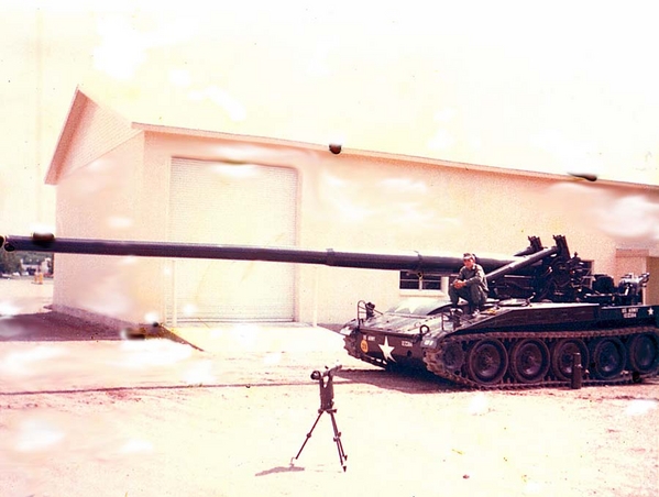Pre-Vietnam deployment
Before Vietnam I was stationed with Staff and Faculty  Battery, Gunnery Department at Fort Sill’s OCS as a driver of this 175mm, and other self propelled Artillery (M 108, M 109, 8 inch gun). Loved that job. 
