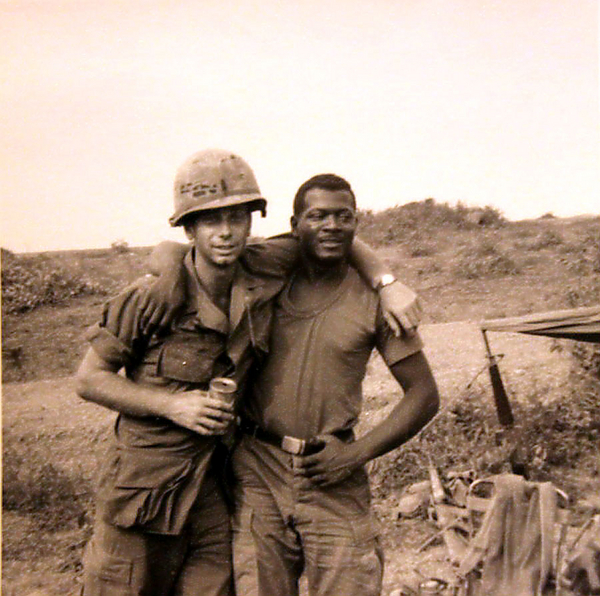 Old drinking buddies
Lt Monty Lafitte and John (UNK).  Taken at Phu Cat in June, 1968.
