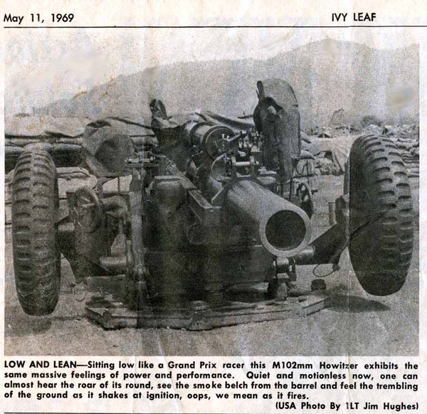 The M102 arrives
According to the article, the M102's started showing up in early 1969 and C-2-9 was one of the first units to get them.
