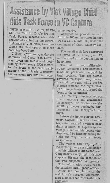 What we did
This news item covers exactly what we did in the "early days" in 1966.  Looking back, we can see how full of naivete we were in thinking this would be effective.  Dealing with the locals became as much a part of the war as the war itself.
