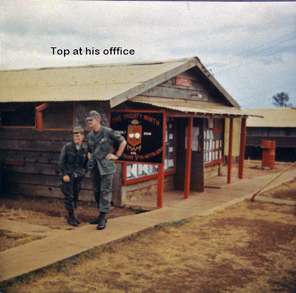 The Office
The Top Kick stands outside his office.  He is Top Halderman - 1970.
