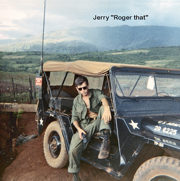 Jerry in Jeep at Artillery Hill area
"Roger that!"
