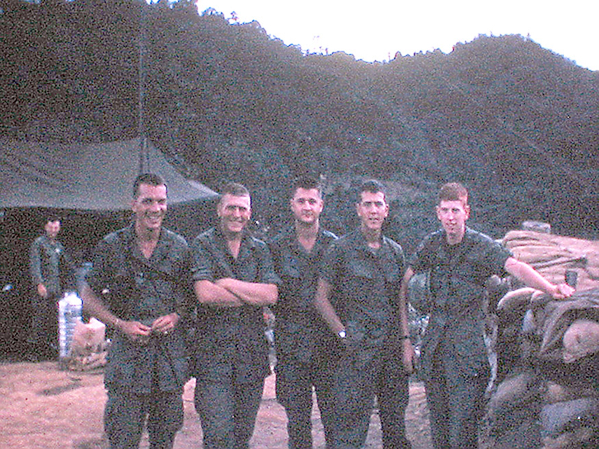 FIREPOWER!
A very rare photo consisting of: Lt Bill Farmer (KIA), Lt Dave Whaley, Lt Doug Turner, Lt Ed Thomas, and Lt Chris Herrick.
