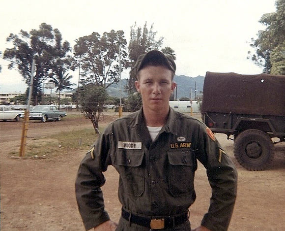 A younger Woody - bound for Vietnam
Slim, trim, ready for duty...including Nam. Taken at the Motor Pool, Schofield Barracks, Nov, 1964. I was on emergency leave at the time the unit was preparing to ship out and was transfered to HHB Divarty and went to Cu Chi with them.
