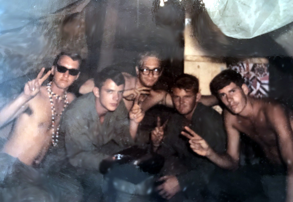 Gun Section at LZ St George
Acc to Rick Ericksen, "Cuckoo Mike" was the dude at left with the sunglasses.

